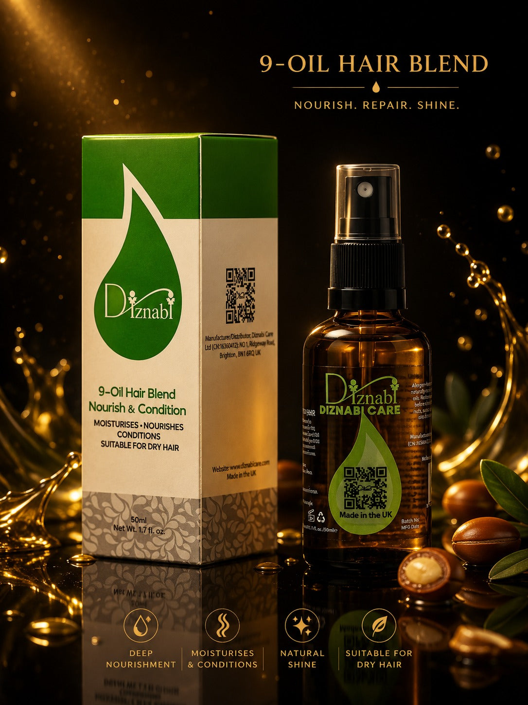 9 Oil Hair Blend lifestyle